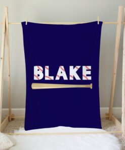 Personalized Baseball Blanket, Sport Gift, Boy Baby Name Blanket