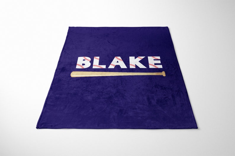 Personalized Baseball Blanket, Sport Gift, Boy Baby Name Blanket