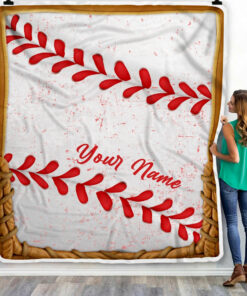 Personalized Baseball Blanket Sport Lover Son Kids Men Women Birthday Gift