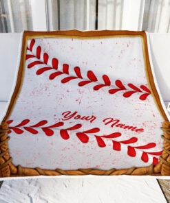 Personalized Baseball Blanket Sport Lover Son Kids Men Women Birthday Gift