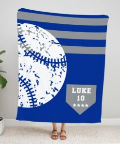 Personalized Baseball Blanket, Sports Blanket