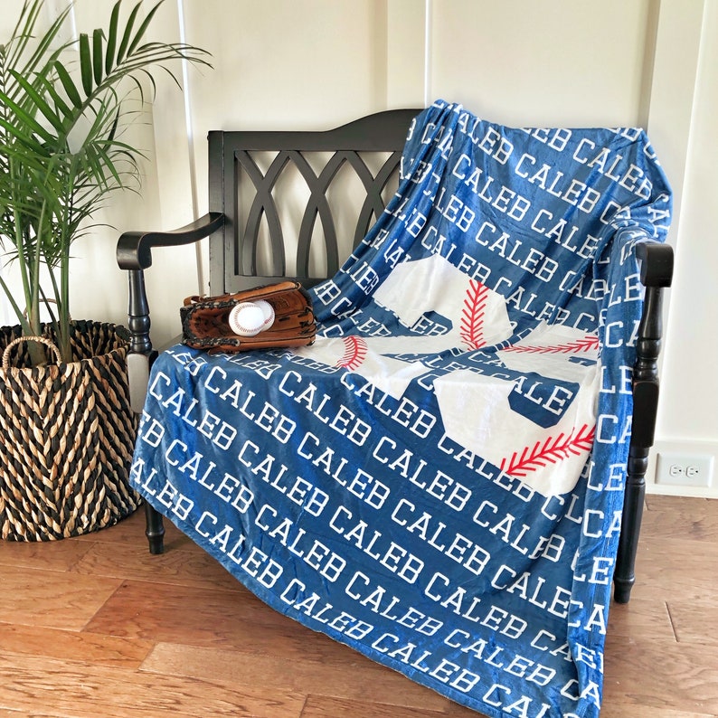 Personalized Baseball Blanket, Sports Gift, Baseball Blanket Gift