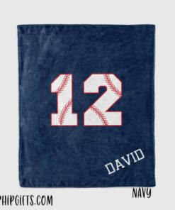 Personalized Baseball Blanket, Sports Gift, Baseball Blanket Team Gift