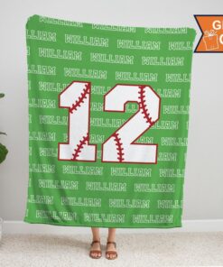 Personalized Baseball Blanket Your Name, Sports Gift, Baseball Gift, Team Gift