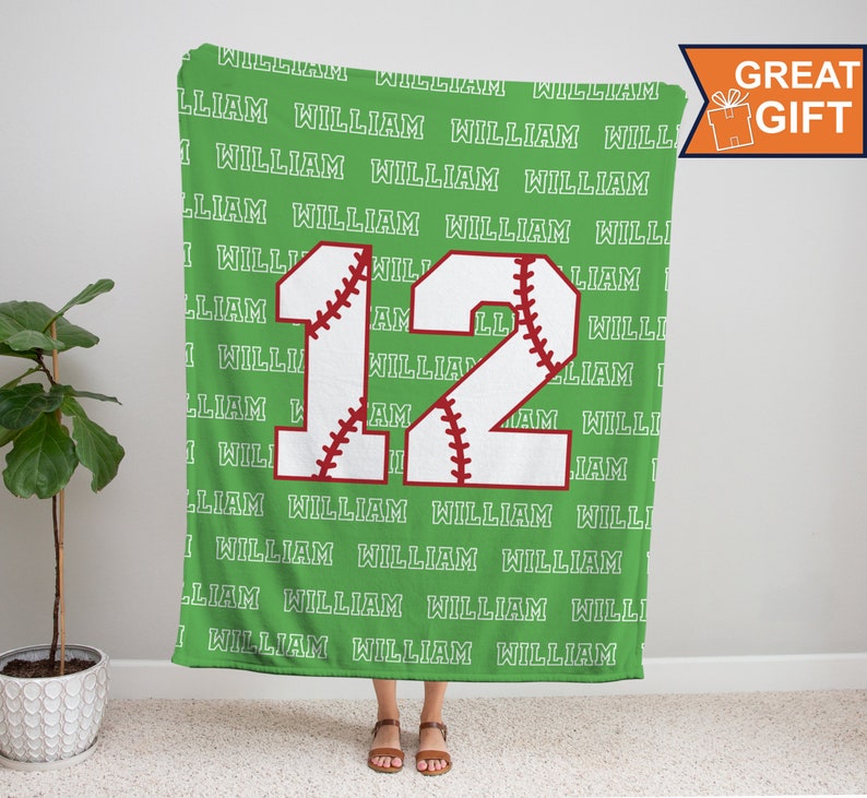 Personalized Baseball Blanket Your Name, Sports Gift, Baseball Gift, Team Gift