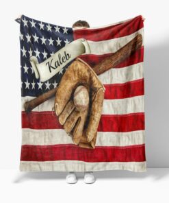 Personalized Baseball Flag Blanket