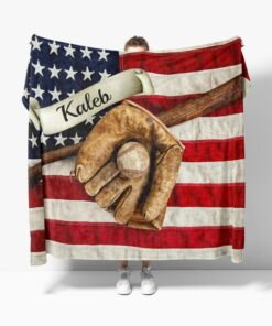 Personalized Baseball Flag Blanket