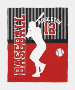 Personalized Baseball Sport Blanket, Gift Family