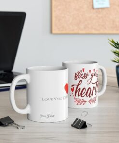 Personalized Bless Your Heart Mug, Valentine Gift For Her, Custom Name Valentine Mug