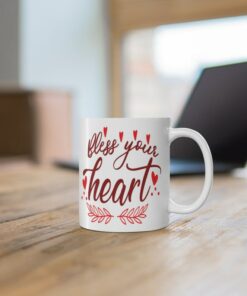 Personalized Bless Your Heart Mug, Valentine Gift For Her, Custom Name Valentine Mug