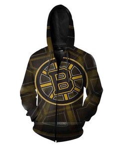 Personalized Boston Bruins Nfl Football Big Logo Men And Women 3D All Over Print Zip Up Hoodie