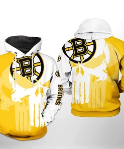 Personalized Boston Bruins Nhl Team Skull Unisex 3D All Over Print Zip Up Hoodie Show Your Support For Your Team