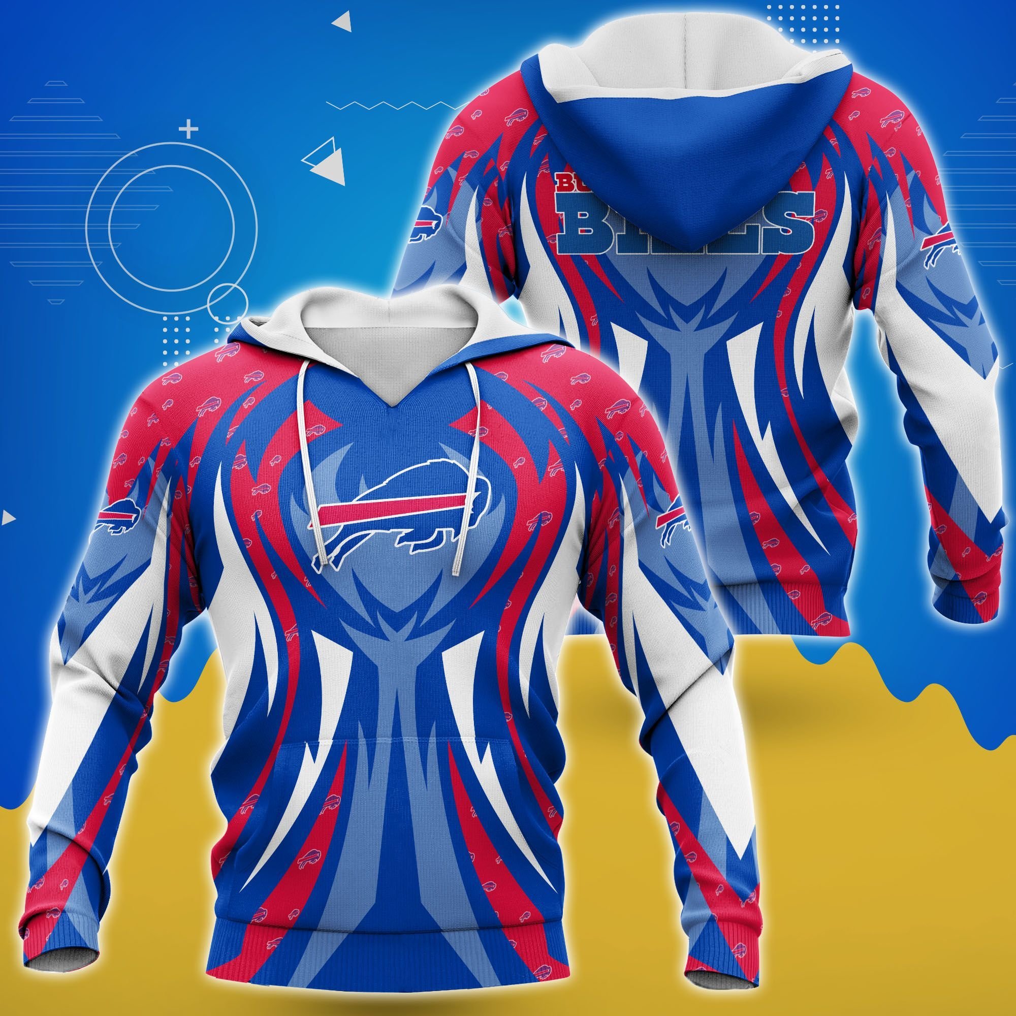 Personalized Buffalo Bills 3D All Over Print Zip Hoodie Style 8 Show Your Support For Your Favorite Team
