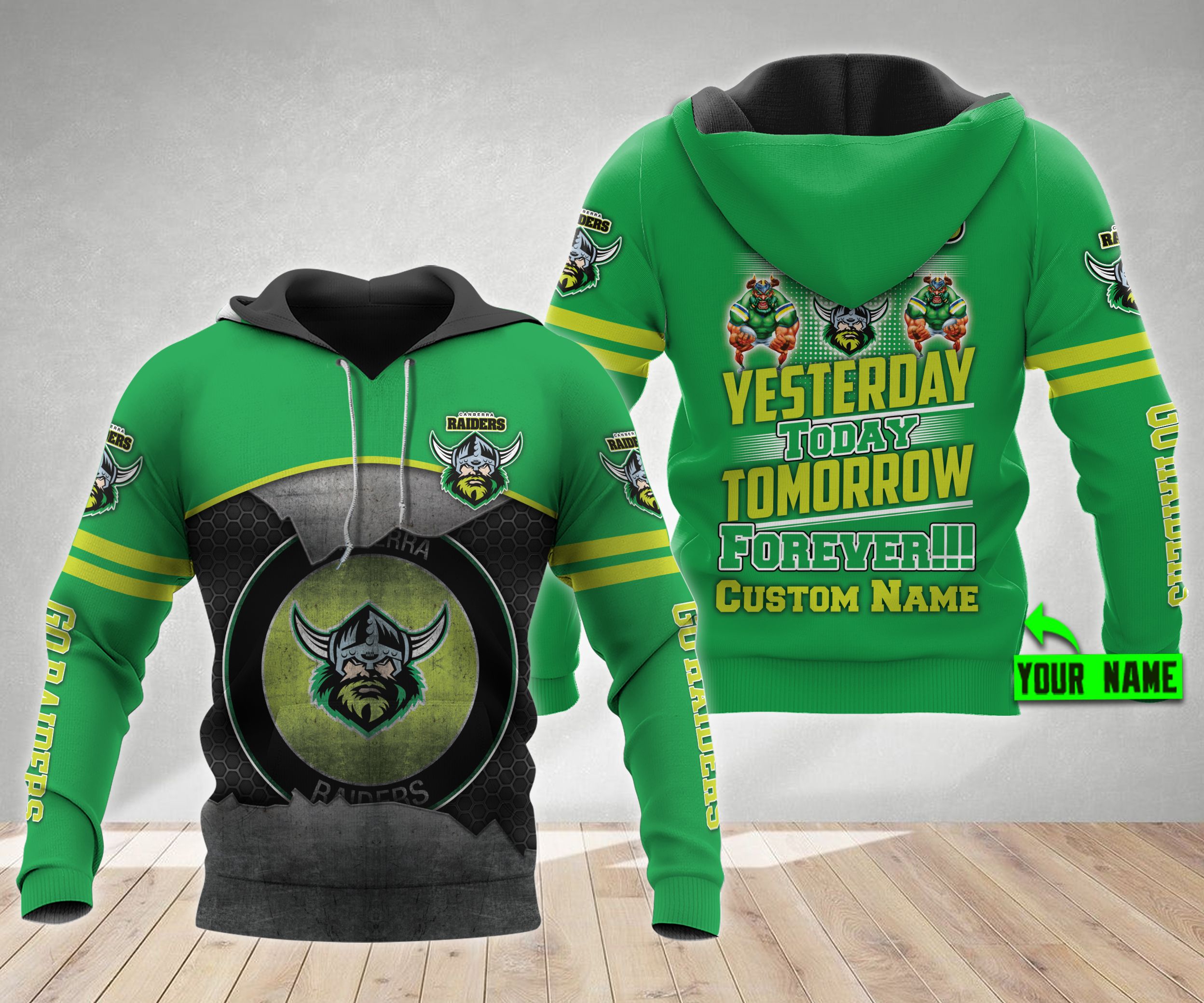 Personalized Canberra Raiders 3D Hoodie Nrl Custom Name 3D All Over Printed Hoodie