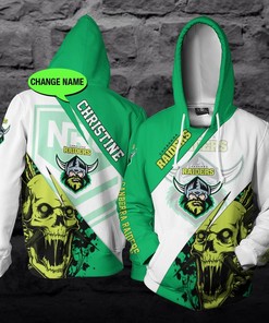 Personalized Canberra Raiders Nrl Skull Custom 3D All Over Print Hoodie