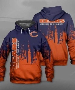 Personalized Chicago Bears 3D Graphic All Over Print Zip Up Hoodie