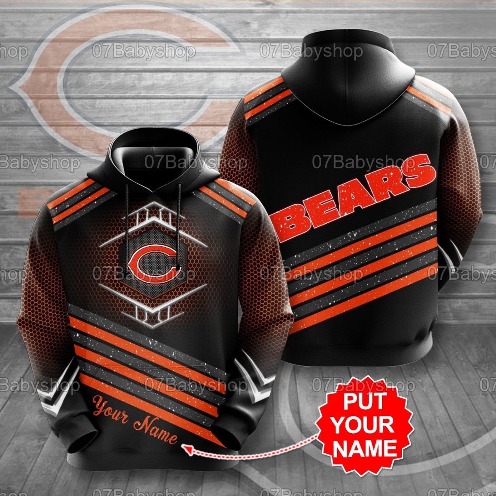 Personalized Chicago Bears Nfl 3D All Over Print Zip Up Hoodie Option