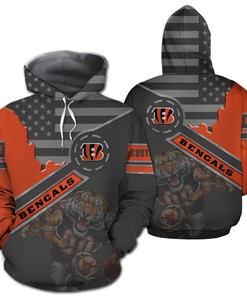 Personalized Cincinnati Bengals 3D Hoodie Zip Hoodie, Nfl 3D All Over Print Hoodie Zip Hoodie For Fans