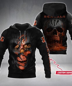 Personalized Cincinnati Bengals All Over Print Hoodie With Zipper