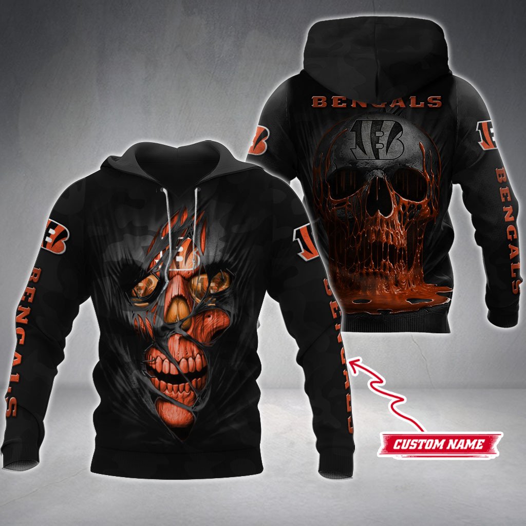 Personalized Cincinnati Bengals All Over Print Hoodie With Zipper