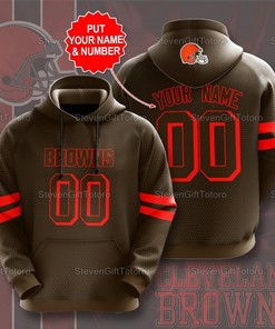 Personalized Cleveland Browns Nfl Browns Custom Name 3D Printed Pull Over Hoodie, Zip Up Hoodie