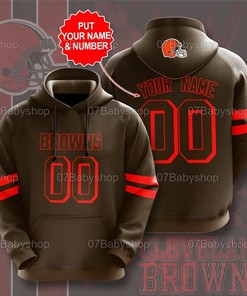Personalized Cleveland Browns Nfl Custom Name 3D All Over Print Zip Up Hoodie Option