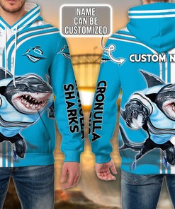 Personalized Cronulla Sutherland Sharks Nrl Custom 3D All Over Print Hoodie