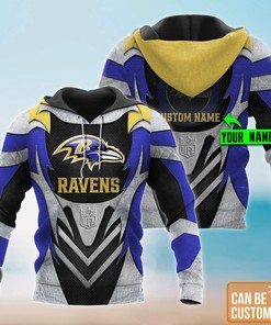 Personalized Custom Baltimore Ravens 3D Hoodie Zip Hoodie, Nfl 3D All Over Print Hoodie Zip Hoodie