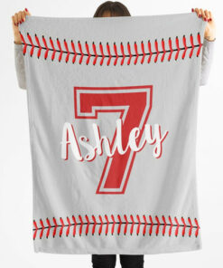 Personalized Custom Baseball Blanket , Gifts For Sports Lovers