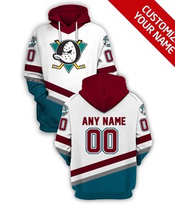 Personalized Custom Name And Number Anaheim Ducks Nhl 3D All Over Print Zip Up Hoodie Option