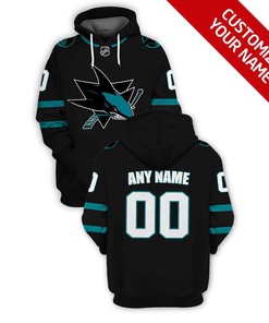 Personalized Custom Name And Number San Jose Sharks Nhl 3D All Over Print Zip Up Hoodie Option
