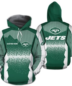 Personalized Custom Name New York Jets 3D Hoodie Zip Hoodie, Nfl 3D All Over Print Hoodie Zip Hoodie For Fans