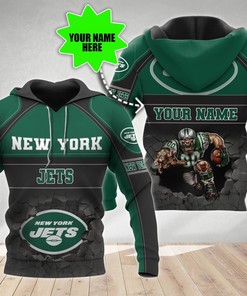 Personalized Custom New York Jets 3D Hoodie Zip Hoodie, Nfl 3D All Over Print Hoodie Zip Hoodie
