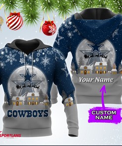 Personalized Dallas Cowboys Christmas Unisex 3D All Over Print Zip Up Hoodienfl Zip Up Hoodie