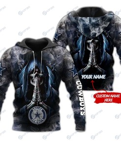 Personalized Dallas Cowboys Skull Nfl Custom 3D All Over Print Hoodie Gifts For Fans