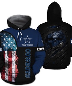 Personalized Dallas Cowboys Skull Unisex 3D All Over Print Zip Up Hoodienfl Zip Up Hoodie