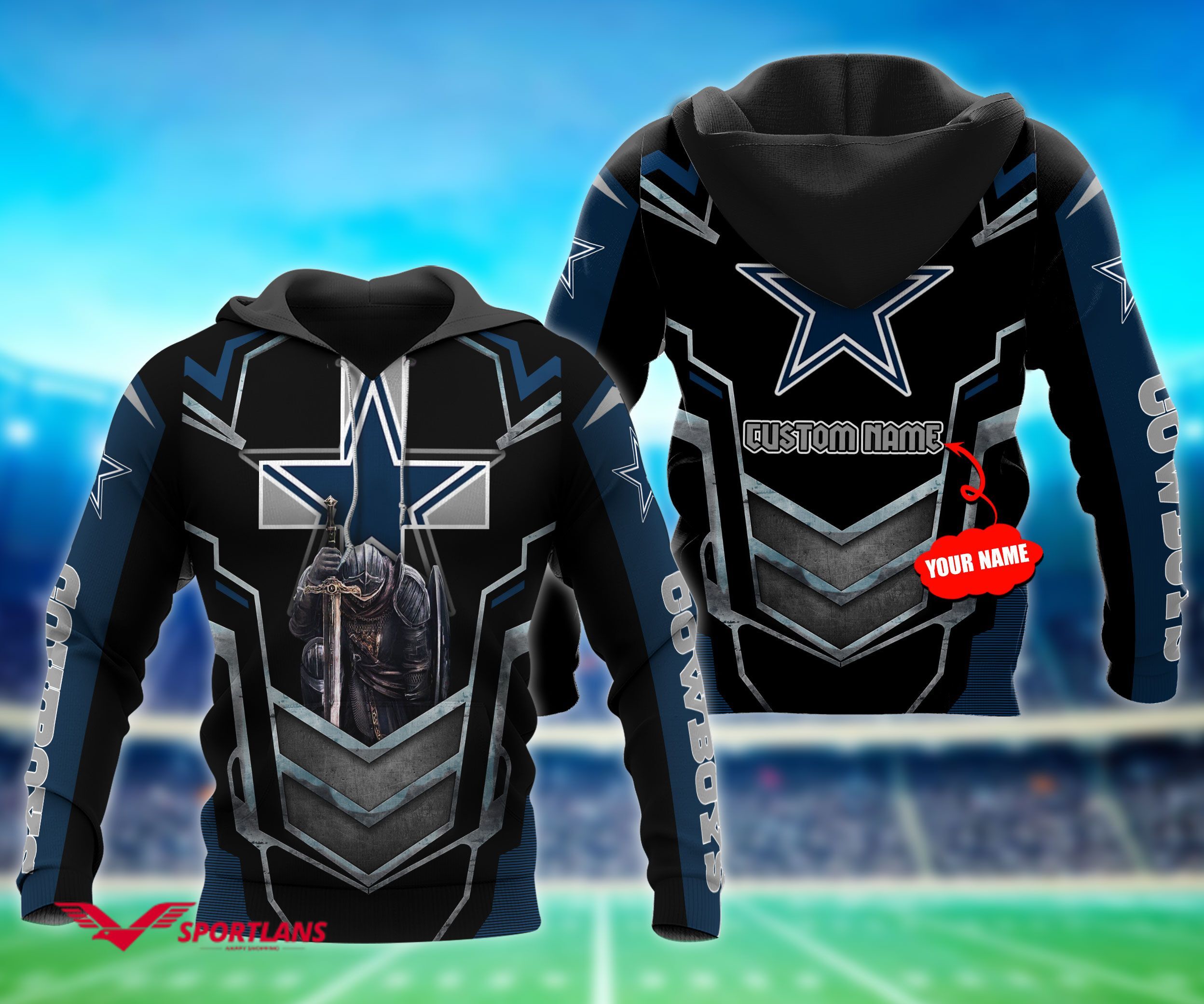 Personalized Dallas Cowboys Unisex 3D All Over Print Zip Up Hoodienfl Zip Up Hoodie