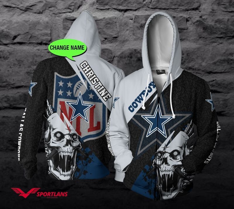Personalized Dallas Cowboys Unisex 3D All Over Print Zip Up Hoodienfl Zip Up Hoodie Gifts For Fan