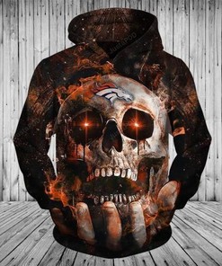 Personalized Denver Broncos 3D Skull Hoodie Version 1 Show Your Support For Your Favorite Team