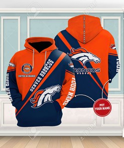 Personalized Denver Broncos Nfl Custom Name 3D All Over Print Zip Up Hoodie Option