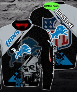 Personalized Detroit Lions Nfl Skull Custom 3D All Over Print Hoodie