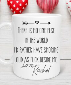 Personalized Funny Couple Mug, For Husband Mug, Anniversary Gifts, Fiancee Mug, Valentines Day Mug, Funny Snoring Partner Mug