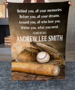 Personalized Gift Baseball, Class Of 2022 Blanket