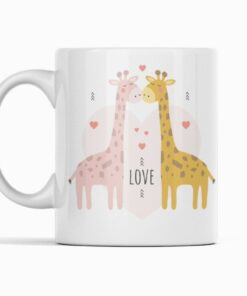 Personalized Giraffe Coffee Mug, Customizable Valentine Mug, Engagement Gift, Better Together Cup Mwc126