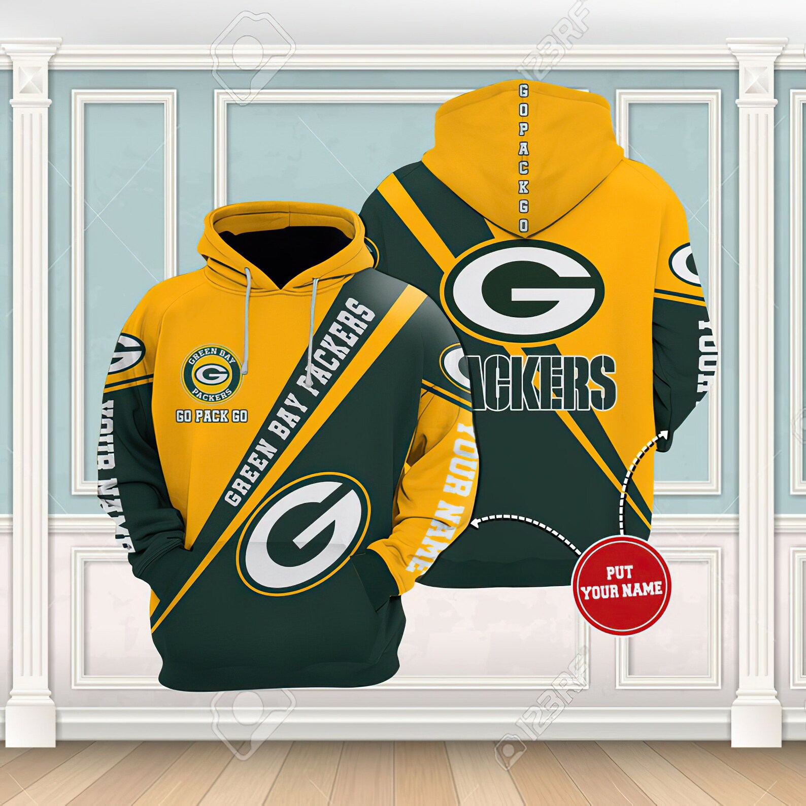 Personalized Green Bay Packers American Football Team Nfl Custom Name 3D All Over Print Zip Up Hoodie Option