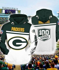 Personalized Green Bay Packers Nfl 100 Seasons For Packers Fan 3D Hoodie With Zipper