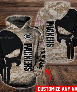 Personalized Green Bay Packers Nfl Camo Custom 3D All Over Print Zip Up Hoodie Option