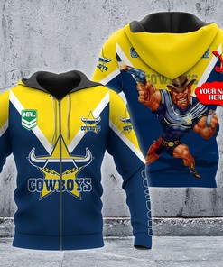 Personalized Hoodie North Queensland Cowboys Nrl Mascot Custom Name 3D All Over Print Hoodie