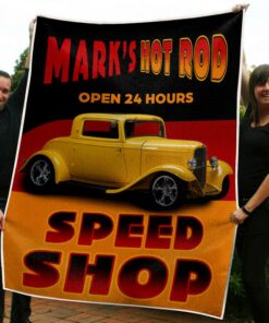 Personalized Hot Rod Garage Blanket
