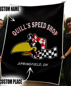 Personalized Hot Rod Garage Speed Shop Racing Blanket
